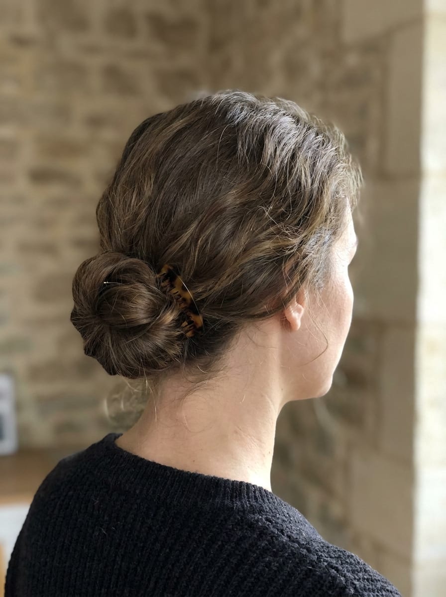 Mini Chignon - Hochsteckfrisur für mittellange Haare